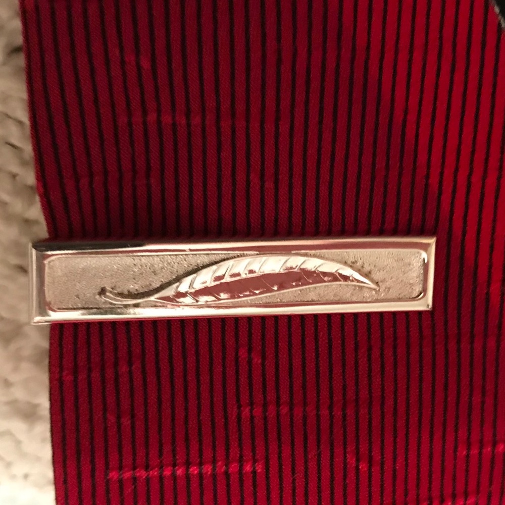 Hickok Silver Feather Vintage Tie Clip